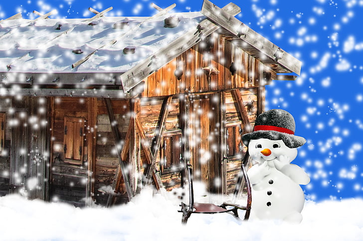 l'hivern, neu, hivernal, l'home de neu, diapositiva, nevades, barret