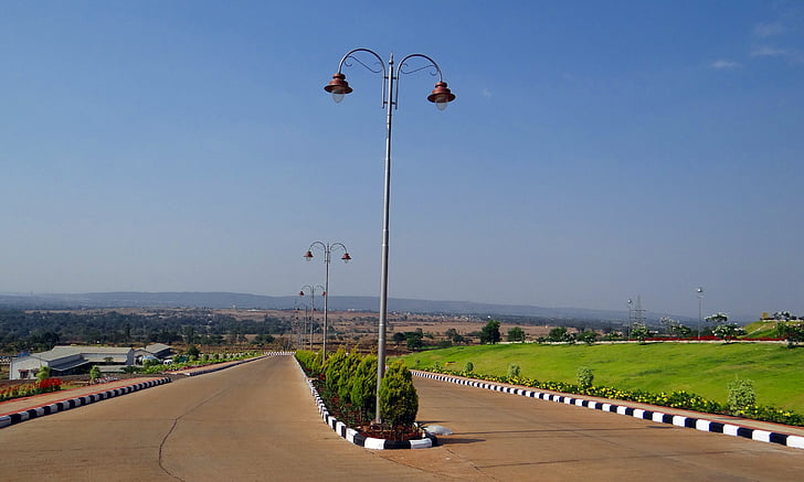 paisagem, Avenida, Suvarna vidhana soudha, Belgaum, Karnataka, poder legislativo, Índia
