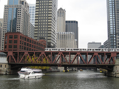 Chicago, Rzeka, kanał, Most, Urban