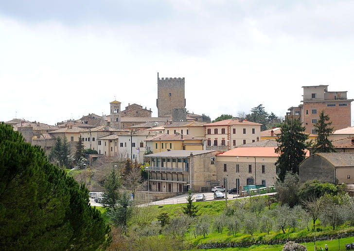 Chianti, Castellina in chianti, Itálie, Toskánsko, místo, vinice, staré domy