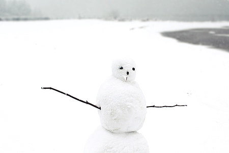 눈 사람, 눈, 겨울, 겨울, 하얀, 감기, 재미
