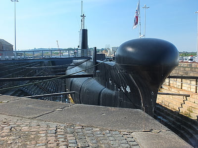 onderzeeër, oorlog, Museum, droogdok, zee, nautische, vervoer
