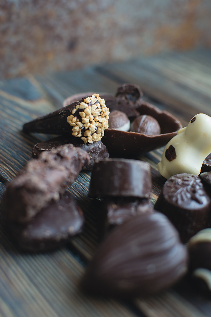 Šokolāde, konfektes, jauks, garšīgi, deserts, tumša, kakao
