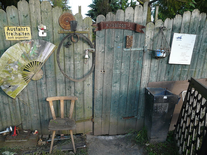 garden gate, goal, wooden gate, wood, old, salon
