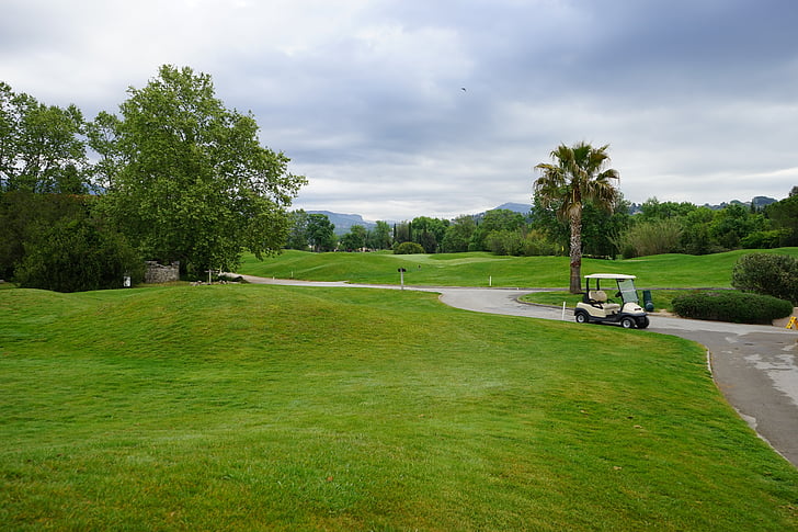 golf, cart, landscape