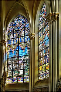 Bouvines, Kirche, Glasfenster, Schlacht, 1214, Erbe, Glasmalerei