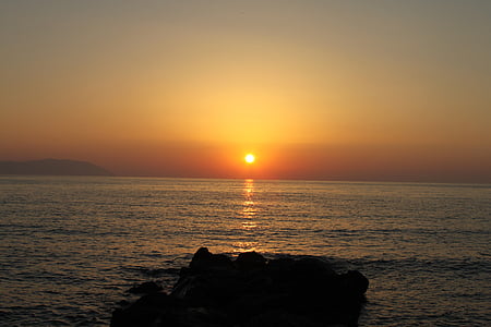 cuerpo, agua, puesta de sol, mar, Océano, naturaleza, roca