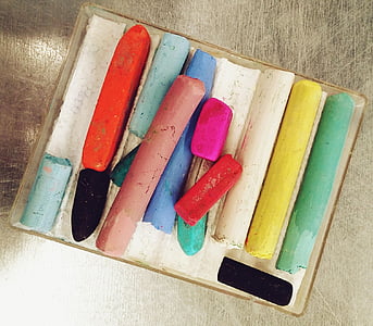 tiza, lápices conté, arte, Color, materiales de arte