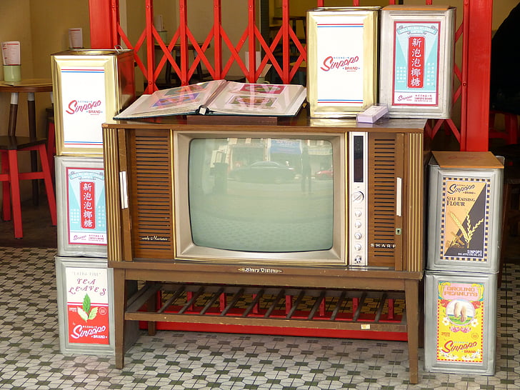 TV, Vintage, antikk, TV, gamle, retro