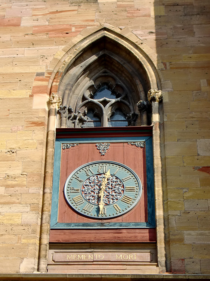baznīca, logs, baznīcas logu, pulkstenis, baznīcas pulkstenis, gotika, norādīja arch
