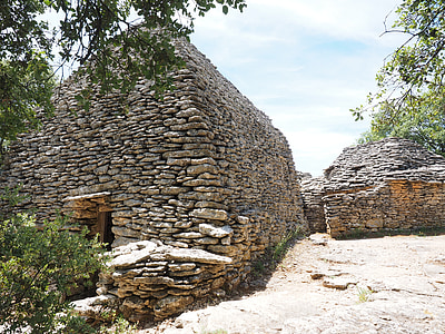 kamenná vrstva, kamenný dom, kamenná budova, kameň, Village des bories, skanzen, zachovanie historickej