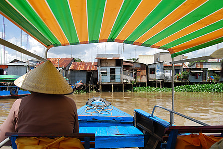 Vietnam, boottocht, rivier, Mekongdelta