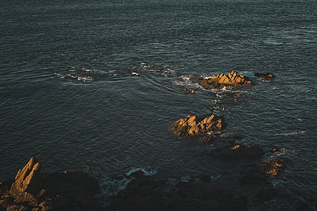 mer, pierres, illustration, océan, eau, Rock, Ripple