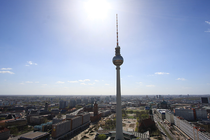 Berlin, tőke, TV-torony, Németország, nagyváros, underwaygs, utazás