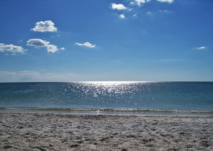 Mar, sol, sol, platja, l'estiu, romàntic, vacances
