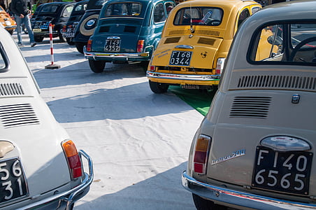 Fiat, 500, Vintage, Barberino, voiture, classique, transport