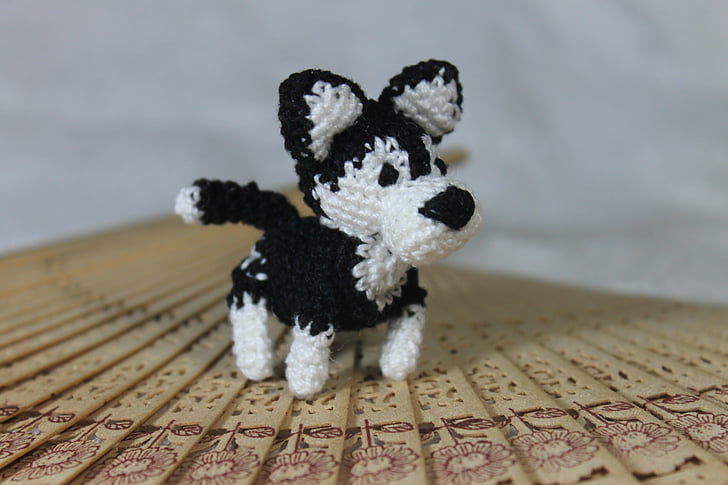 Husky, brinquedo, animal de estimação, animal, bonito, cão, crochê