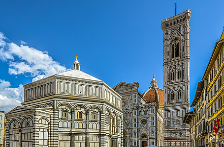 Florencie, Firenze, Duomo, Baptisterium, Piazza, Itálie, Italština