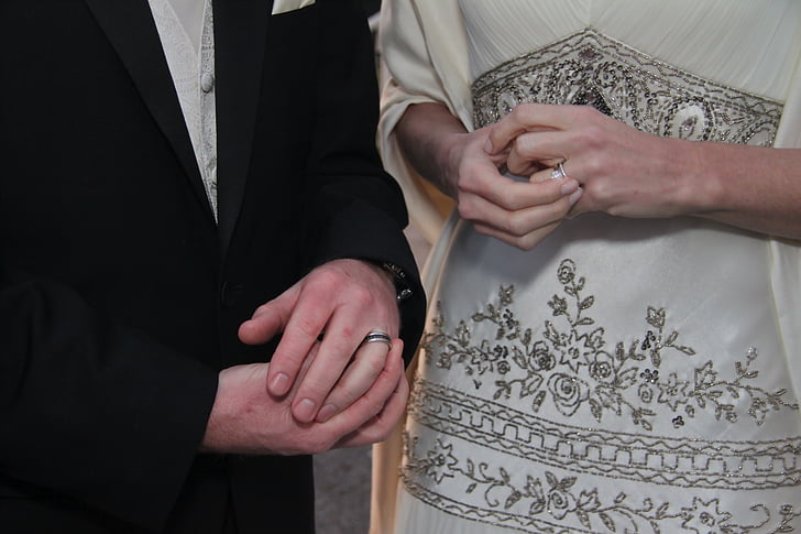 santuoka, žiedai, Vestuvės, rankas, vedęs, vyras, žmona