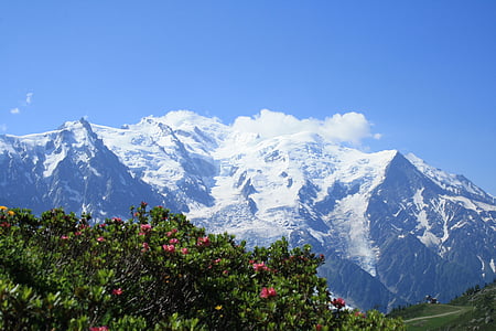 hegyi, Chamonix, táj, hó, Alpok, túrázás, természet