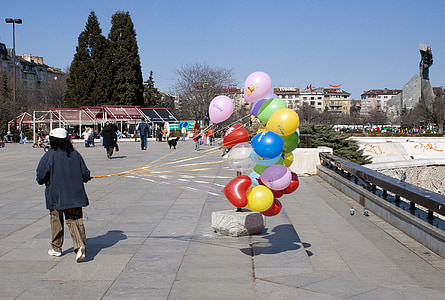 Sofia, baloane, vânt, balon, drumul