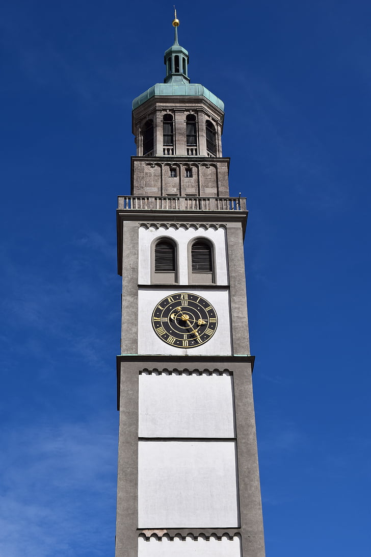 Torre del Ayuntamiento, Augsburg, Torre, reloj, Torre del reloj, edificio, arquitectura