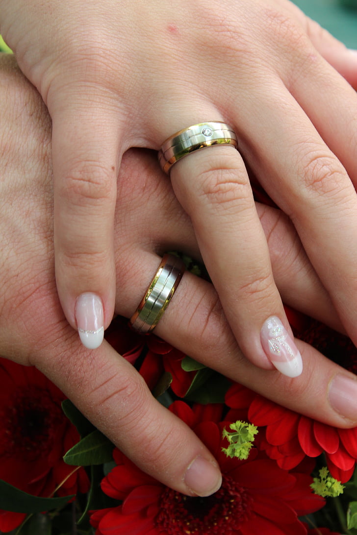 Ring, hand, bröllop, Kärlek, äktenskap, kvinna, naglar