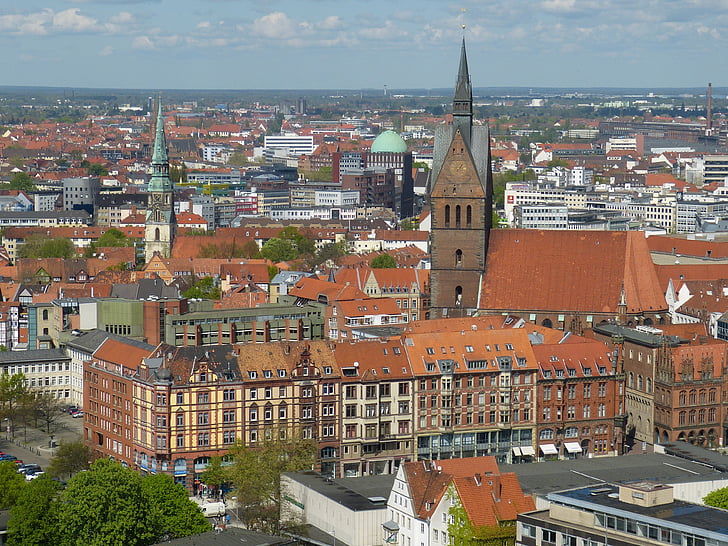 Hanover, Niedersachsen, Balai kota, Outlook, pemandangan, kota tua, Jerman