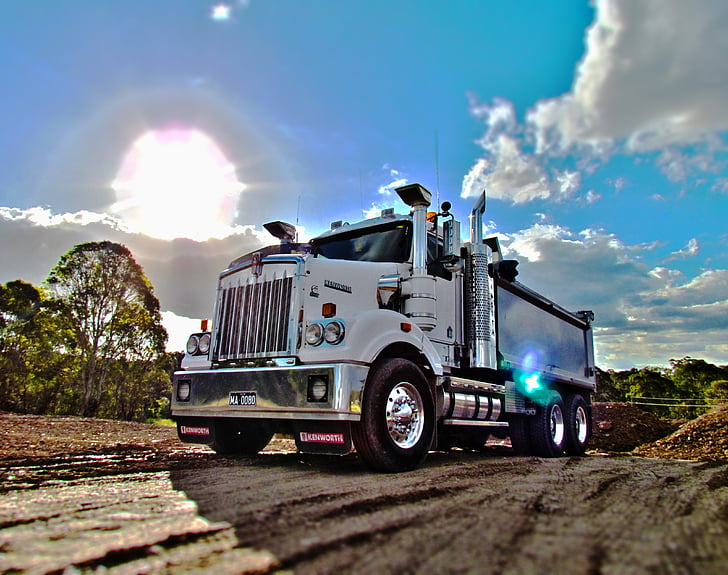 HDR, camions, basculants, equips, maquinària, transport, vehicle de terra