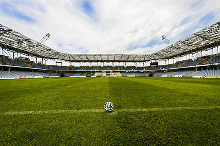 the ball, stadion, football, the pitch, grass, game, sport