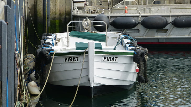 boerteboot, Helgoland, pirat, starte fra, træbåde, port, egeplanker