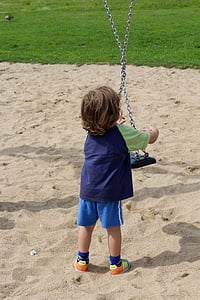 child, swing, turn, play, playground, children's playground