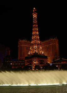 Белладжо фонтани, фонтан, ніч, вежа, світлові, освітленість, Лас-Вегас