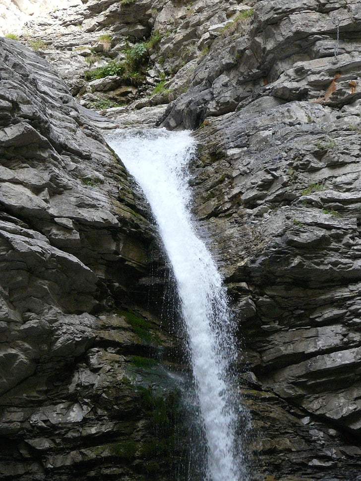 cascade, water, mercantour, waterfalls, nature, mountain