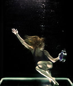 sota l'aigua, model de, belles arts, Dom, asfíxia, l'exposició, humà