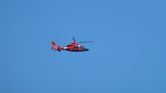 bầu trời, máy bay trực thăng, màu đỏ, bay