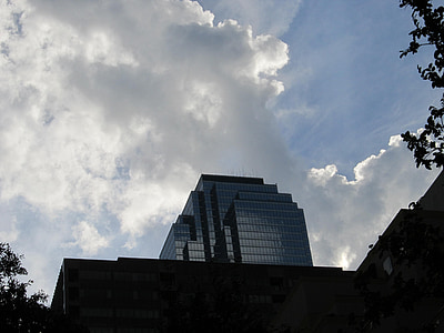 edifícios de escritórios de Dallas, céu, linha do horizonte, paisagem urbana, Dallas, edifícios, centro da cidade