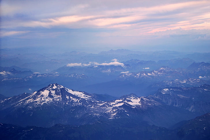 muntanyes, pic, Cimera, cel, blau, part superior, altitud
