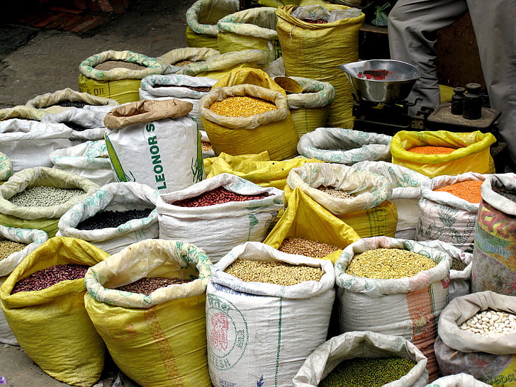 spices, bags, sharp, chili, powder, color, nepal