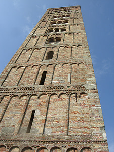 tower, church, building, architecture, italy, po delta, cathedral