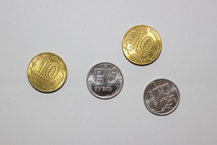 rubel, penge, mønter, russisk, krise, valuta