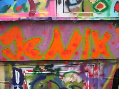 graffitti, arte de la calle, fuente, aerosol, pared