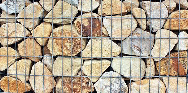parete, parete di pietra, pietre, pietra naturale, beige, marrone, metallo
