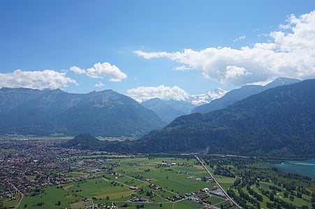 拉, 瑞士, 高山, 山脉, 处女, 布里恩茨湖, 前景