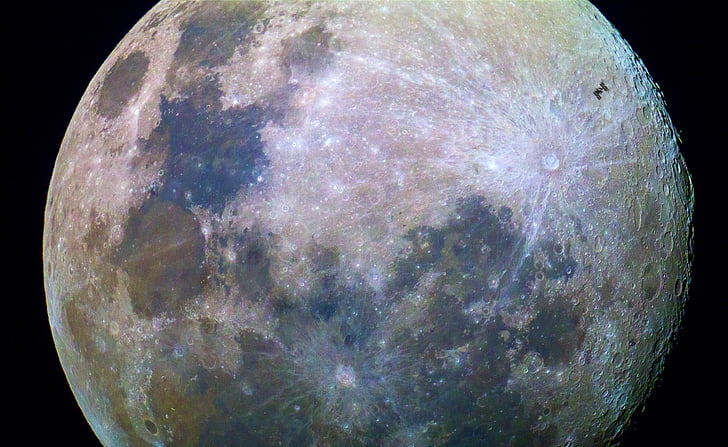 Moon, pinta, tilaa, ISS, avaruusaseman, kansainvälinen, Cosmos