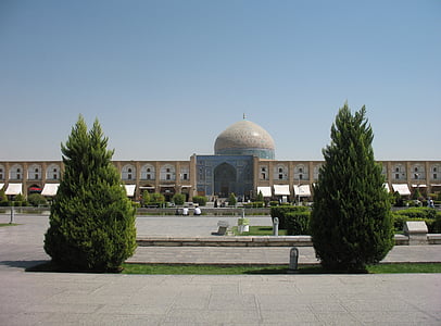 Isfahan, Imam plein, moskee, Islam, het platform, koepel, beroemde markt