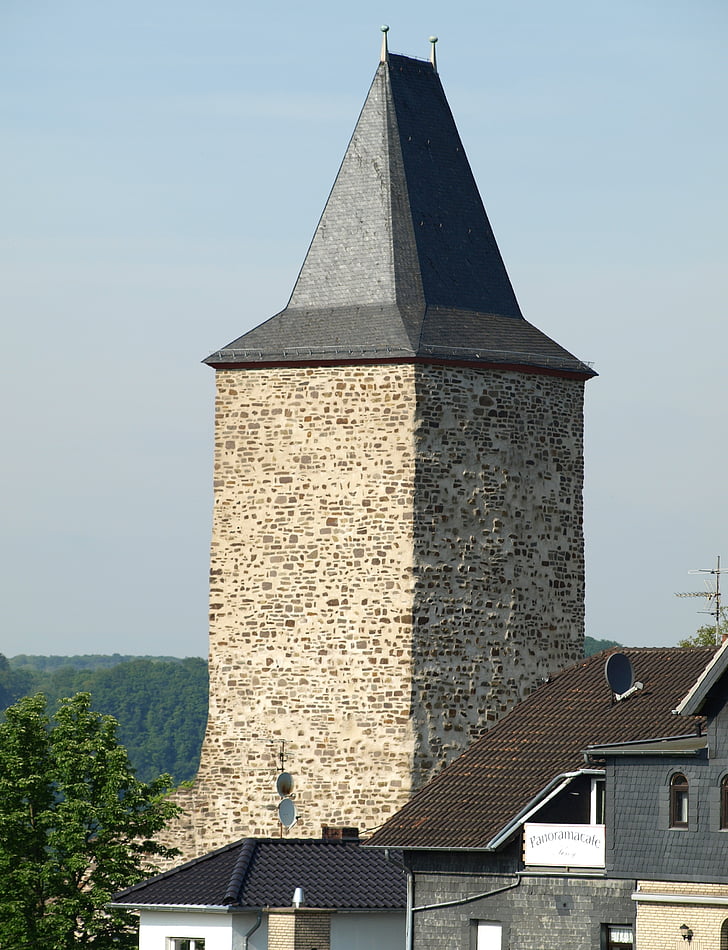 Torre do castelo, cidade blankenberg, Castelo, Torre, Historicamente, medieval