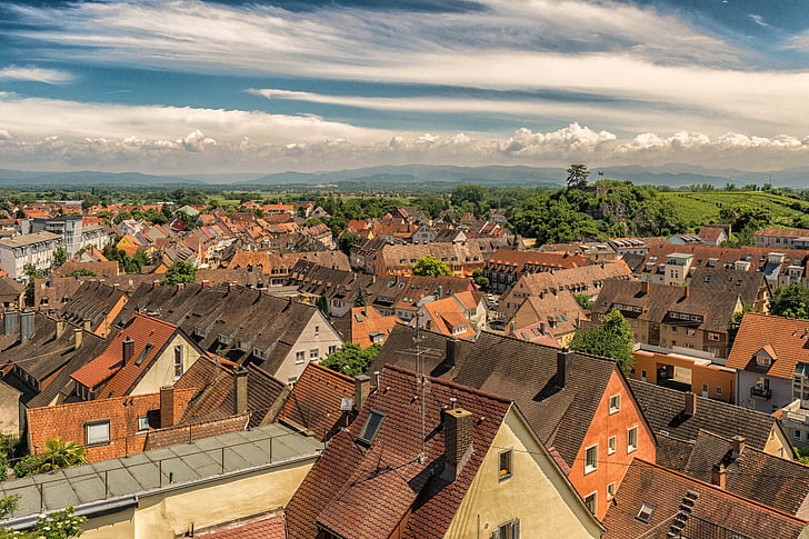 roofs, homes, city, old town, about, breisach, building