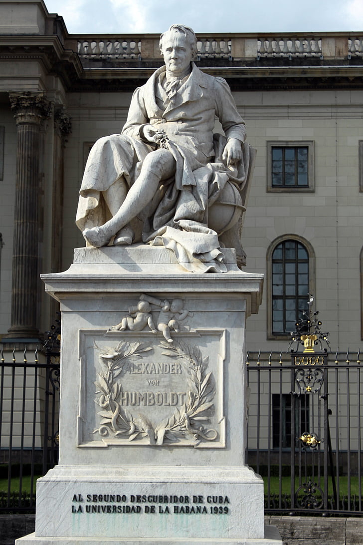 estátua, Humboldt, Alemanha, Berlim, um, escultor, Europa
