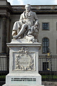 estatua de, Humboldt, Alemania, Berlín, uno, escultor, Europa